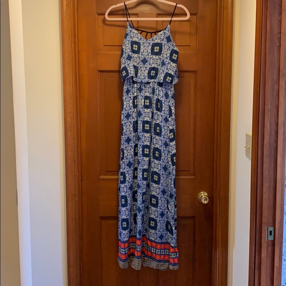 EIC Blue Rain printed maxi dress